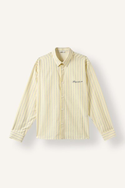 DeFacto Cotton Boxy Fit Striped Long Sleeve Shirt I5268Ax26Au