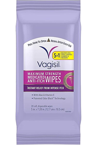 Vagisil Wipes, Anti-Itch Medicated Feminine l Wipes, Maximum Strength, Instan...