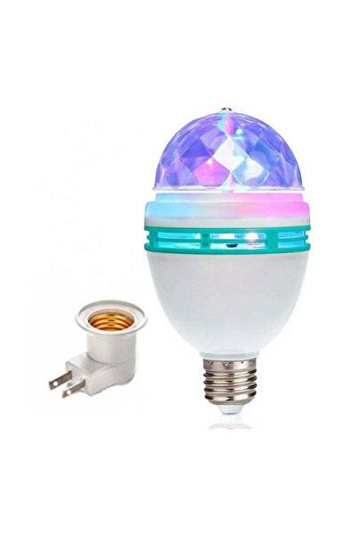 Generic Bec Rotativ LED Disco E27, 3W, Cu Adaptor Priză Inclus