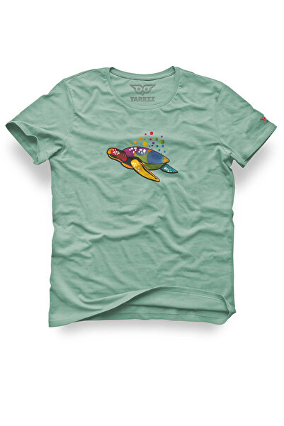 Tarrzzcom Turtle T-Shirt, Colorful Sea Turtle Printed Unisex 100% Cotton Desi...