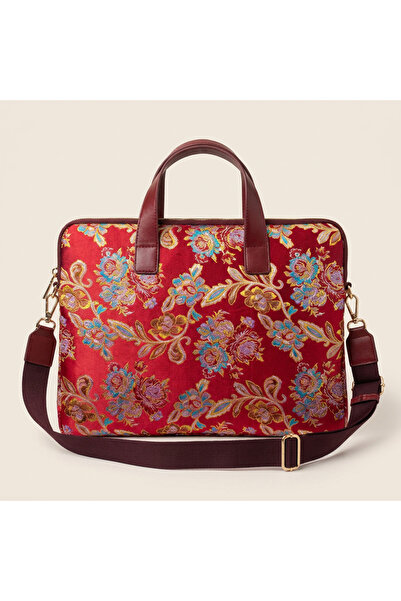 Letafia Valley Ethnic Pattern Strap Tablet Computer Notebook Laptop Bag Red