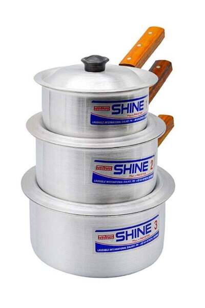 shine طقم أواني طهي باكستاني، يتكون من 3 قطع