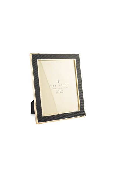 Mikasa Moor Black Fabric Frame with Gold Edges 20X25Cm