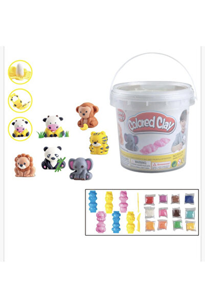 Krista Set de plastilină colorată, 12 culori, într-un găleată cu ștampile și ...