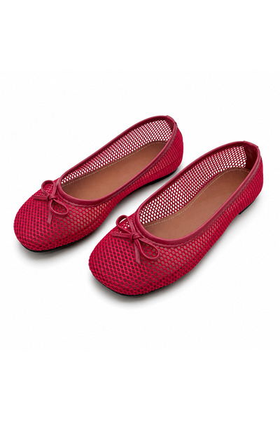 PATRON SHOES Women's Mesh Ballerina Shoes with Bow Detail, Lightweight, Comfo...