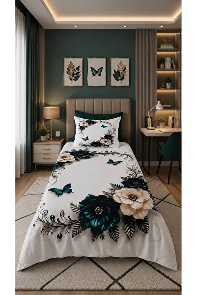 AYBERK HOME TEXTİLE Emerald 5D Digital Printed 100% Cotton Single Duvet Cover...