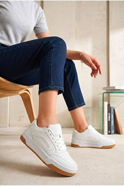 SOLAZER Women's White Black Sneaker Casual Sports Shoes 070