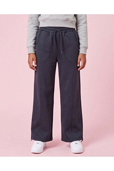 REDTAG Senior Girls Navy Wide Leg Pants With Front Seam