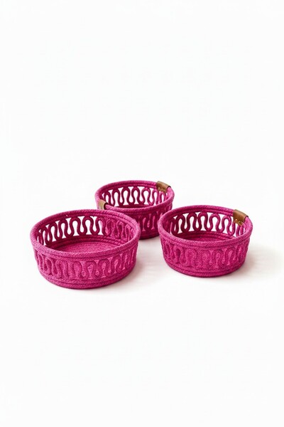 Comfort Craft Σετ 3 τεμαχίων από βαμβακερά καλάθια από σχοινί σε μποέμ στυλ -...