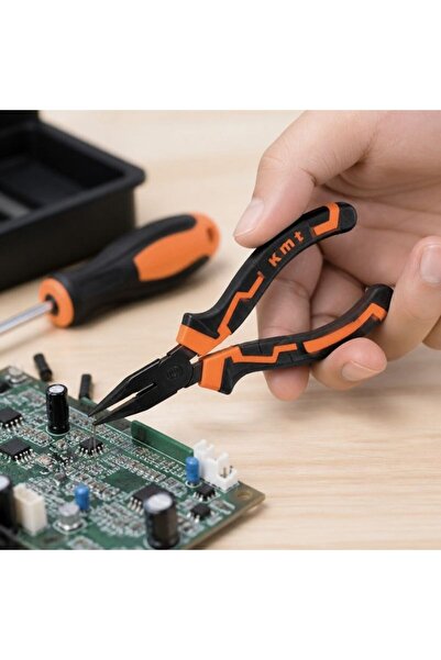 KMT Tools Никелирани 125 мм / 4.5 инча мини ковани дългоусти клещи, тънкоусти...