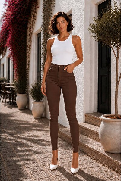Echo&Ember Women's High Waist Lycra Skinny Tight-Legged Pants