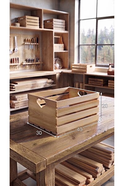 Generic Brand Natural Pine Wood Decorative Storage Box - Montessori Toy Box -...