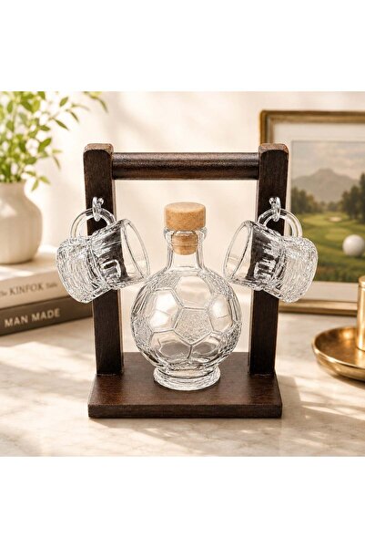 velve Men's gift set, with 200 ml soccer ball-shaped bottle, 2 glasses and wo...