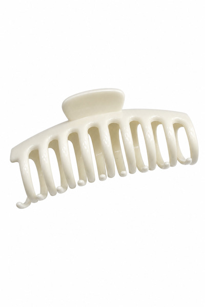 Jack Ferrero Stylish and Modern White Large Size Hair Clip Claw Clip for Women