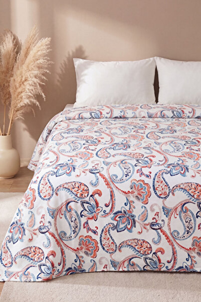 Rivaİstanbul Ethnic Floral Pattern Double Printed Pique & Bedspread 200X230 cm