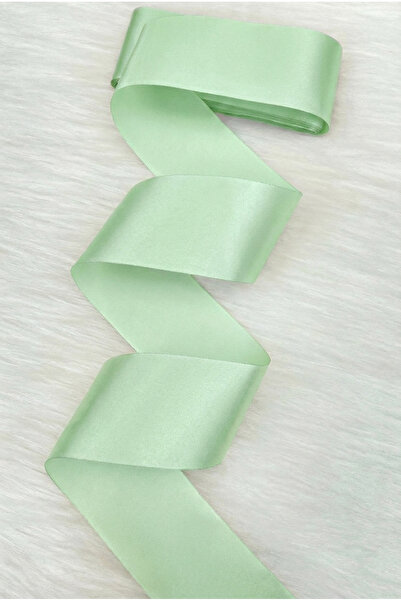 ZEYMERADE 6 cm Mint Green Single-Sided Satin Ribbon 10 Meters, Bohça Dowry En...