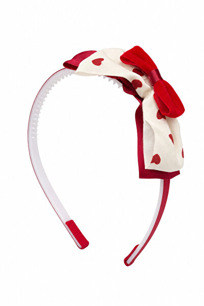 Jack Ferrero Girl's Heart Bow Red and White Hair Band Crown