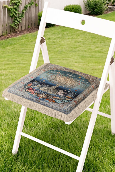 Realhomes Underwater Coral Reef and Tree of Life Patterned Fringed Zippered C...