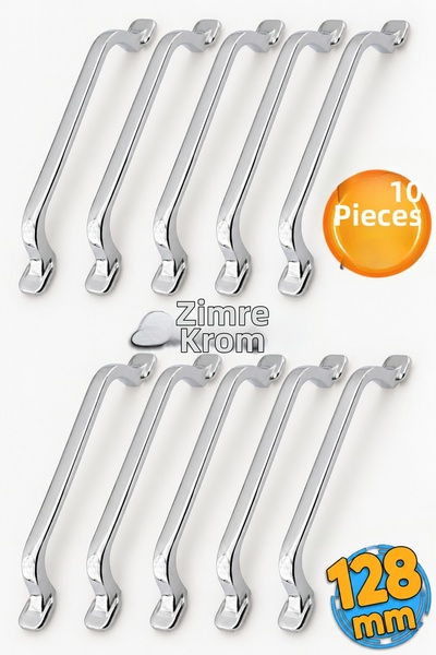 Badem10 Zümre Chrome (128 MM - 12,8 CM) Μεταλλικά Έπιπλα Συρτάρι Κουζίνας Ντο...