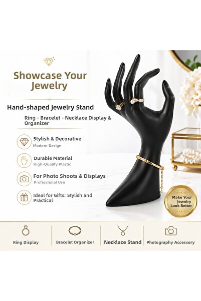 Gematos Hand-Shaped Jewelry Stand - Ok Model Ring, Bracelet, and Watch Displa...