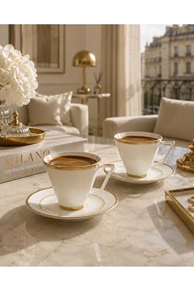 R-EYLA R'Eyla X Rivadossi Sandro Milano Gold Detailed Turkish Coffee Cup Set ...
