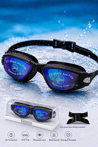 Fidan oyuncak Professional Mirrored Lens Antifog Adult Swimming Goggles + Sto...