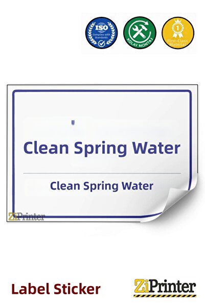 ZiPrinter ملصق تحذير مياه الينابيع النظيفة CLEAN SPRING WATER isg مقاس 50x70 سم