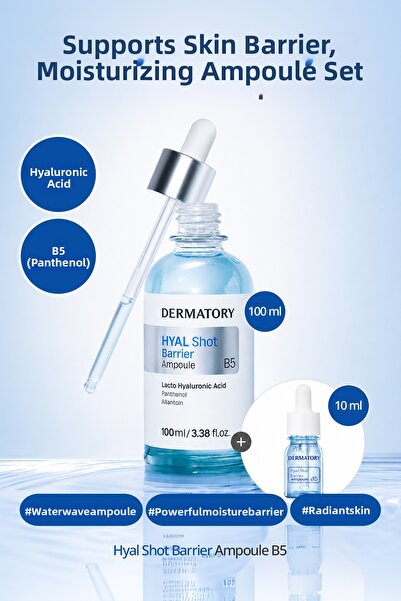 DERMATORY Hyaluronic Acid Moisturizing Ampoule Set Hyal Shot Barrier Ampoule ...