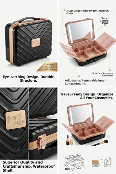 Beauty Vogue Premium Led Lighted Makeup and Jewelry Case