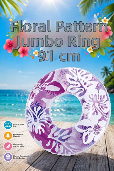 craftivio Floral Patterned Oversized Adult Swimming Ring 91 cm Pool and Beach...