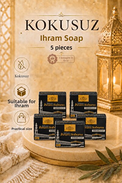 İlkbenaldim Ihrama Suitable 5 Pieces of Unscented Solid Soap 20Gr Solid Soap ...