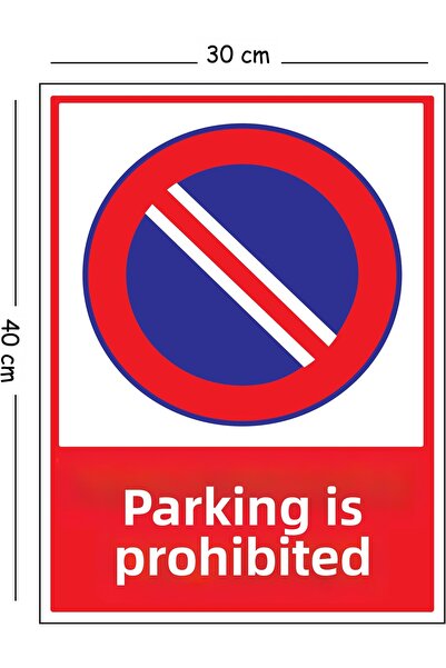 Mayeka Metal Parking Prohibited Sign 30X40 cm A3 Warning Work Safety Sign