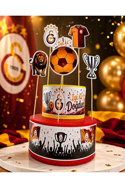 Fillikutum Set de tort tematic Galatasaray pentru ziua de naștere, cu 2 strat...