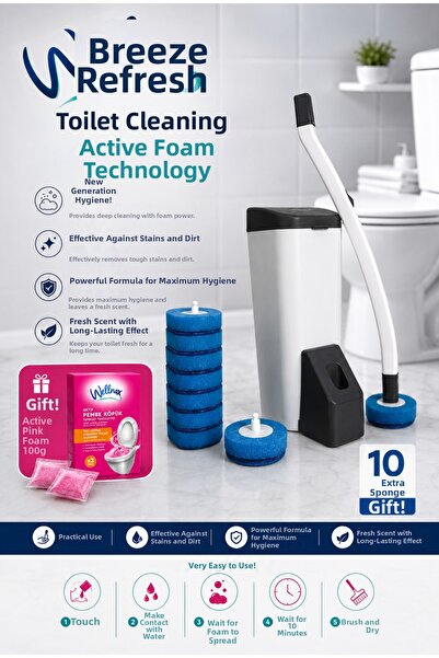 Wellnax breeze refresh Special Toilet Cleaning Set and 10 Disposable Toilet R...