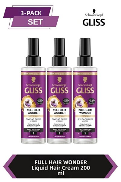 Gliss Full Hair Wonder Anti-Hair Loss Liquid Conditioner 200 Mlx3 Pieces