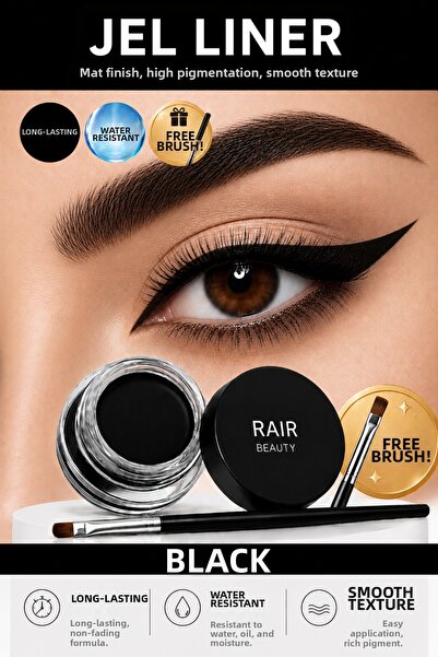 RAİR BEAUTY Highly Pigmented Waterproof Long-Lasting Matte Gel Eyeliner Black...