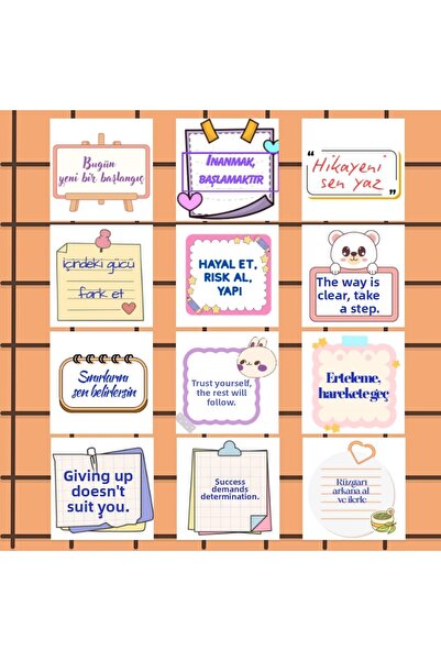 Seçkin Trend Education Success Student Kids Motivation 12'Li Card Set-2 10X10...
