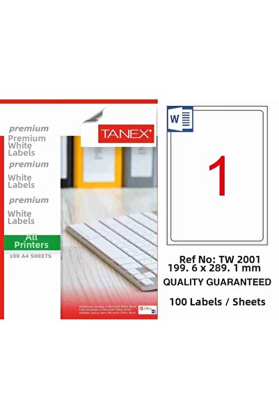 Tanex Etichetă laser Taneks Tw-2001 199,6x289,1mm