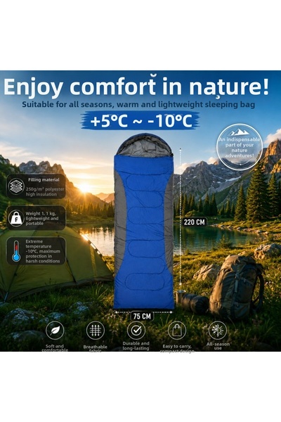Begin Power 4 Season Sleeping Bag +5 ° C -10 ° C Camping Sleeping Bag Breatha...