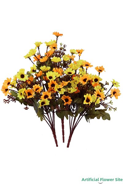 Yapay Çiçek Sitesi Artificial Mini Wild Daisy Bouquet 3 Pieces 32 cm