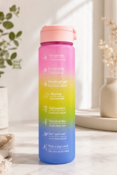 Parmeva Sportsman's Colorful Motivational Water Bottle 900 ml School Sports T...
