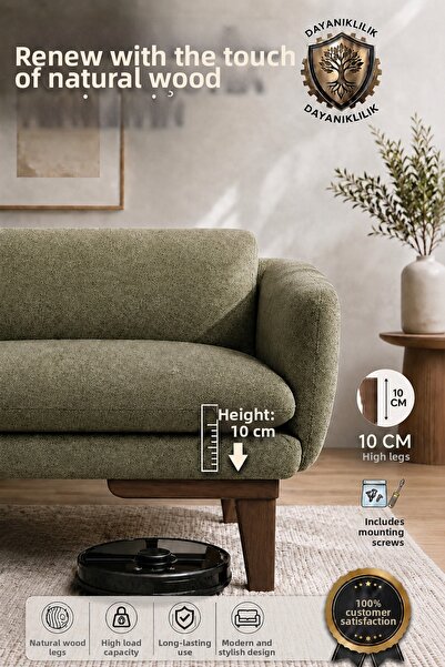 LEGORA WOOD DESIGN 10 cm Blunt Wooden Furniture Leg Dark Walnut |   Gürgen So...