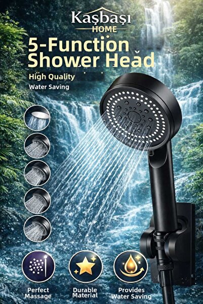 Empressco High-Pressure Adjustable Shower Head, 5 Functions, Comfortable Expe...