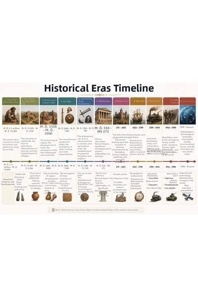TELLGRAF Historical Periods Timeline Board (Measures 25X35 Cm.)