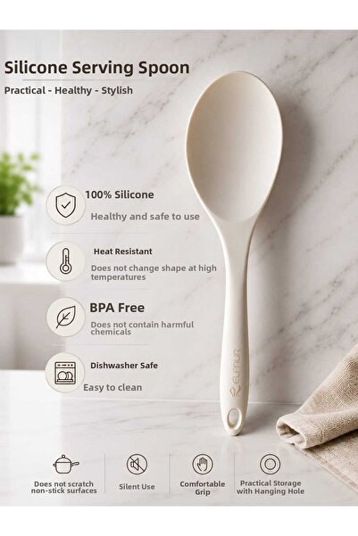 elfnur 30 cm Heat Resistant Fireproof Non-Stick Hard Tip Large Silicone Cooki...