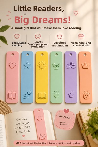 Heners 6-Piece Children's Bookmark Set – Reading Gift – Birthday Gift – Schoo...
