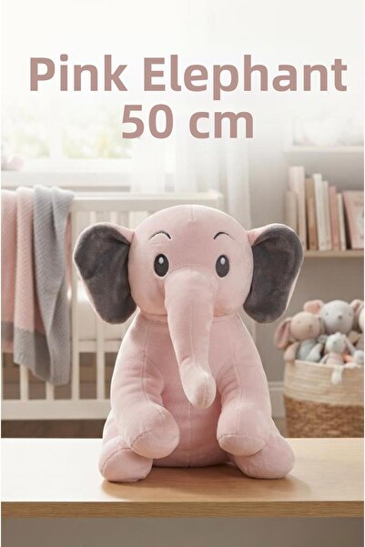 Tıfıl Toys Plush Nazlı Elephant Pink 50 cm Cute and Comfortable: Plush Sleepi...