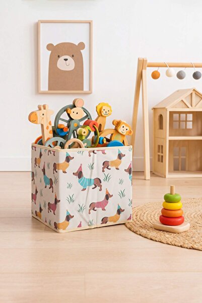 TRENDYOLMİLLA HOME صندوق ألعاب متعدد الأغراض مع شكل كلب/منظم لغرفة الأطفال TP...