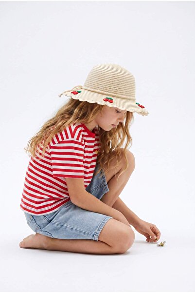 TRENDYOLKIDS Ecru Mädchenmütze TKDSS26SP00001