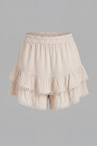 Trendyol Collection Fusta mini brodată Stone Skirtcous cu pantaloni scurți in...